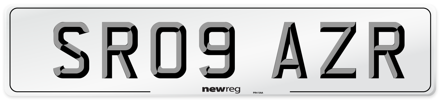 SR09 AZR Number Plate from New Reg